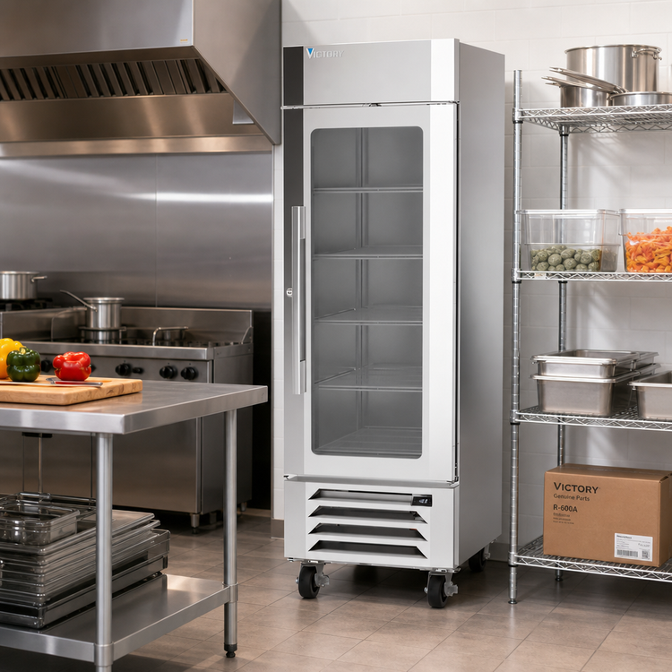 Product image #3 for Victory UltraSpec 23.32 Cu. Ft. One-Section Reach-In Bottom Mount Glass Door Merchandiser Freezer
