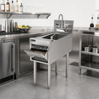 Thumbnail image #3 for Perlick Corporation Top Shelf TSF12HS 12-Inch Freestanding Stainless Steel Underbar Hand Sink with Integrated Soap and Paper Towel Dispensers