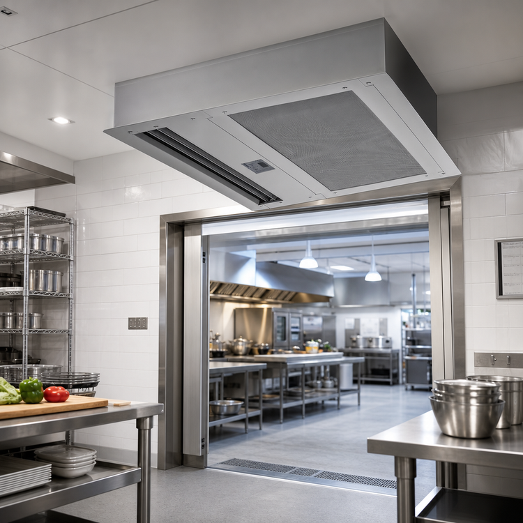 Product image #2 for Berner Architectural Recessed 16 Electric Heated Air Curtain, 108-Inch Wide, 3-Motor, 3-Phase, 14 kW