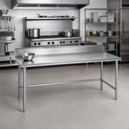 Thumbnail image #2 for Advance Tabco 108-Inch x 24-Inch 14-Gauge 304 Stainless Steel Work Table with 5-Inch Backsplash