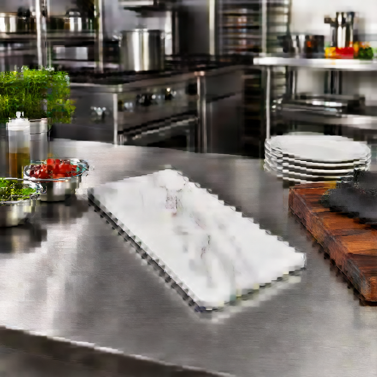 Product image #3 for American Metalcraft White Marble Melamine Rectangular Serving Board