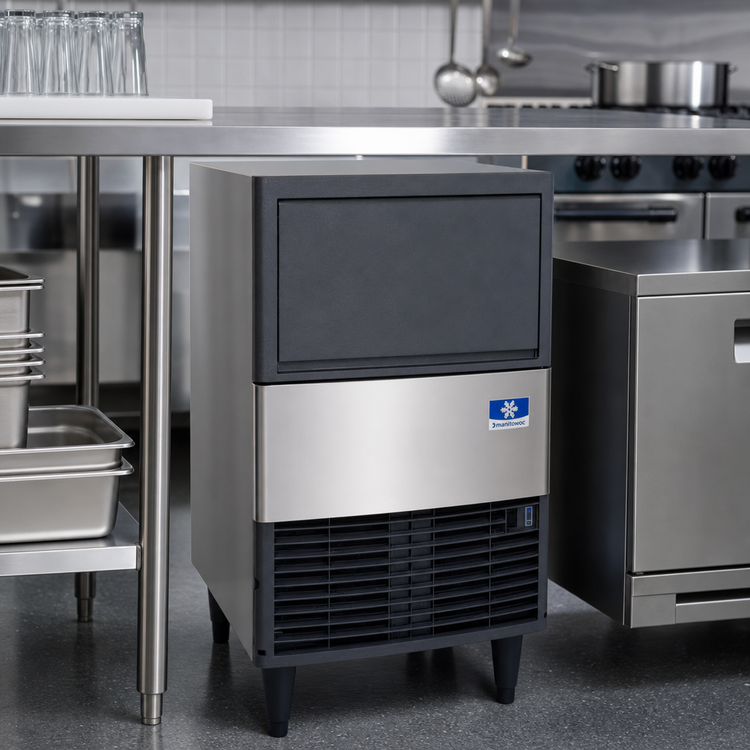 Product image #2 for Manitowoc NEO Stainless Steel Undercounter Dice Ice Maker with 31 lb Storage Bin