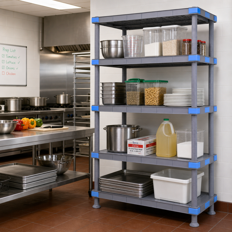 Product image #2 for Quantum Millenia 48" W x 21" D x 86" H Stationary Solid Polymer Shelving Starter Unit