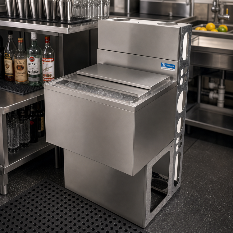 Product image #2 for BK Resources Underbar Ice Bin with 8-Circuit Cold Plate, 80 lb Capacity