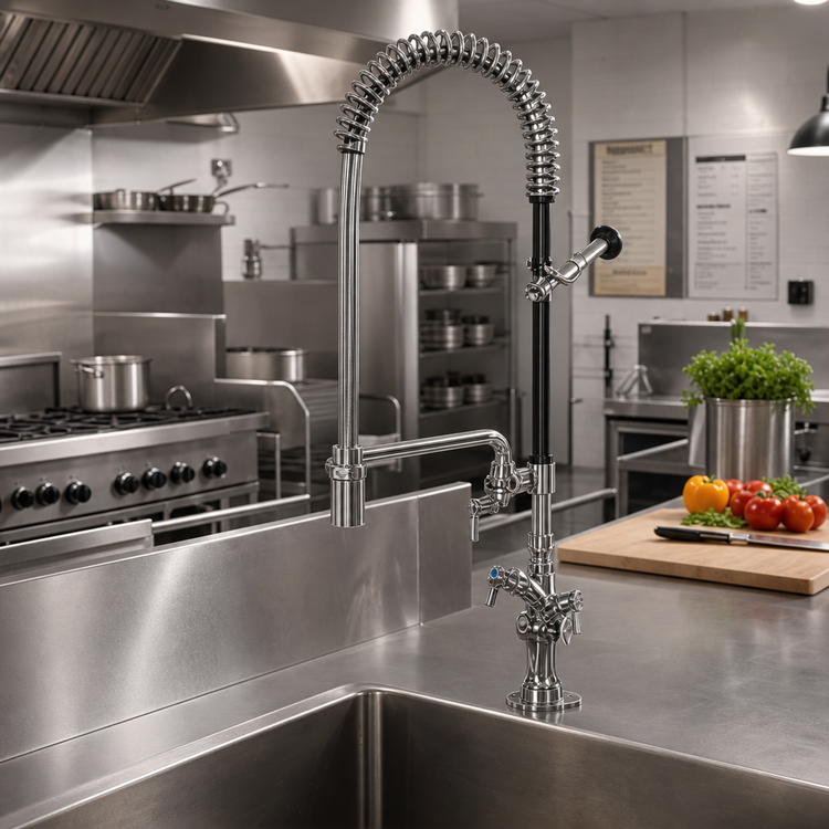 Product image #2 for EasyInstall Single-Hole Deck-Mount Pre-Rinse Unit with 12" Swing Add-On Faucet and 0.65 GPM Spray Valve