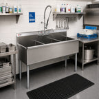 Thumbnail image #2 for Eagle Group 1854-3-16/4 Three-Compartment Utility Sink, 55-3/8"W, 16-Gauge 430 Stainless Steel, 18" Bowls, No Drainboards