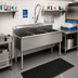 Thumbnail image #2 for Eagle Group Three-Compartment Utility Sink, 55-3/8 Inch Wide, 16-Gauge 430 Stainless Steel, Square Corner Construction, No Drainboards