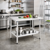 Thumbnail image #2 for Deluxe Series 48 Inch x 30 Inch 16 Gauge 300 Series Stainless Steel Work Table with Rolled Edge and Adjustable Undershelf