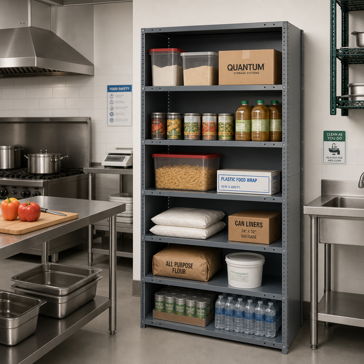 Product image #2 for Quantum IRONMAN Stationary Closed Steel Shelving Unit with 6 Shelves, 18 x 36 x 75 Inches
