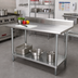 Thumbnail image #2 for Advance Tabco Special Value Series Stainless Steel Work Table with 5-Inch Backsplash and Undershelf, 72 x 36 Inches