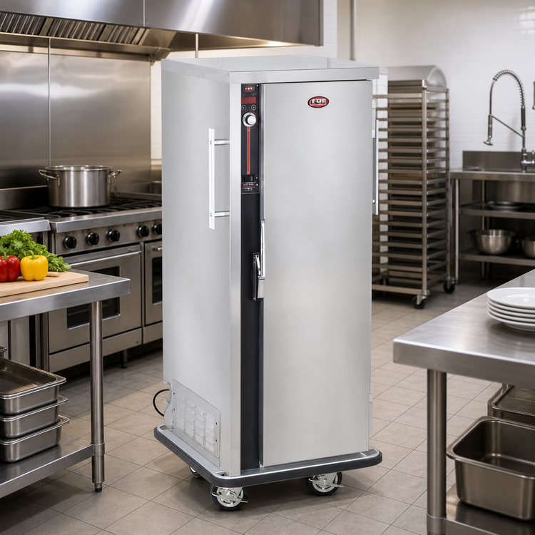Product image #3 for FWE PS-1220-15 Mobile Heated Holding Cabinet, 15 Full-Size Pan Capacity, Humi-Temp, Stainless Steel