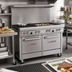 Thumbnail image #2 for Ultimate 48-Inch Gas Restaurant Range with 2 Star/Sauté Front Burners, 2 Rear Non-Clog Burners, 24-Inch Griddle, and 2 Space Saver Ovens