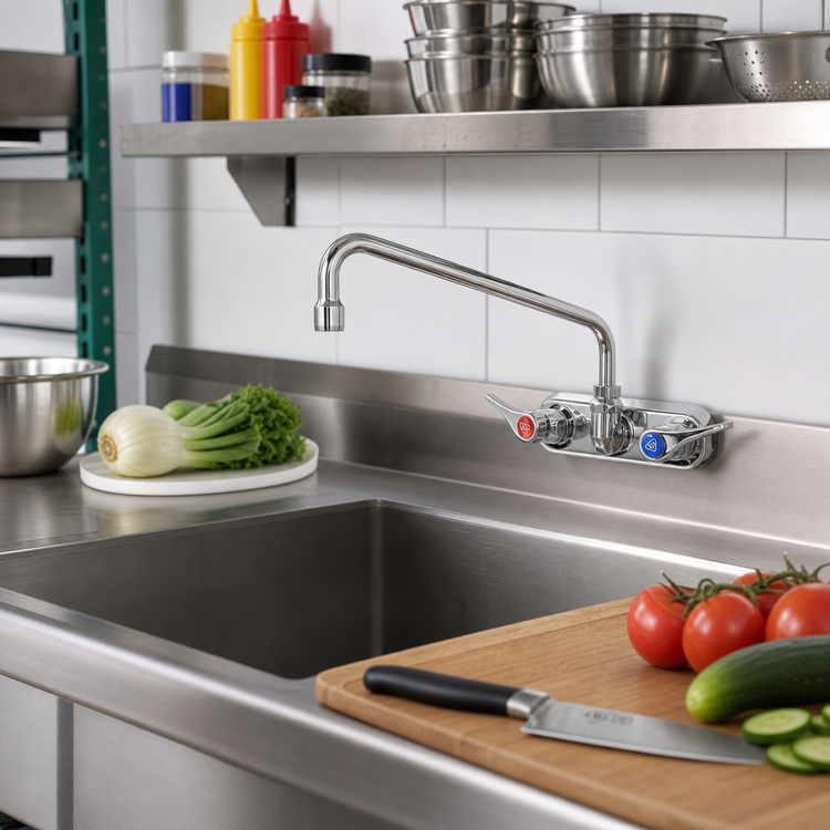 Product image #2 for T&S Brass B-1117 Low-Lead Workboard Faucet with 10-Inch Swing Nozzle, 4-Inch Centers