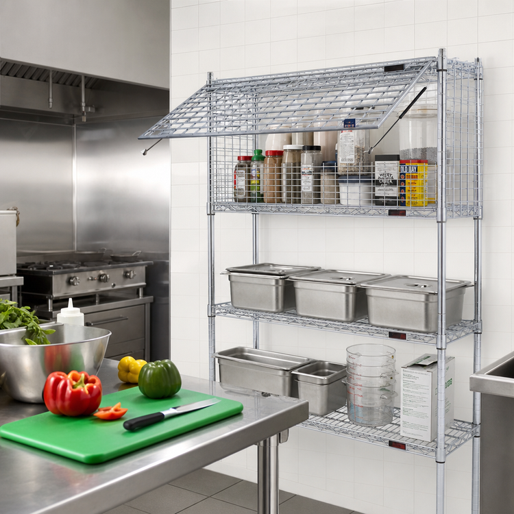 Product image #2 for Eagle Group 24" x 48" Chrome Security Enclosure Kit with Single Flip-Up Door