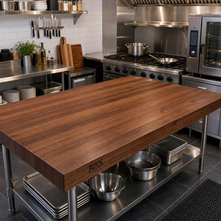 Product image #2 for Boos Block American Black Walnut Edge Grain Kitchen Countertop with Varnique Finish, 84 x 42 x 3 Inches