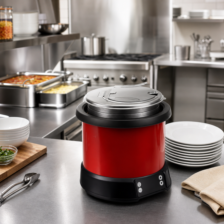 Product image #3 for Vollrath Mirage International Induction Countertop Rethermalizer, 7 Quart / 6.6 Liter, Dry Use, Red, Schuko Plug