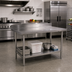 Thumbnail image #2 for Mixrite 72-Inch Stainless Steel Work Table with 4-Inch Backsplash and Adjustable Undershelf