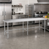 Thumbnail image #2 for Sapphire 120-Inch x 30-Inch 430 Stainless Steel Flat Top Open Base Work Table with Beveled Square Edge