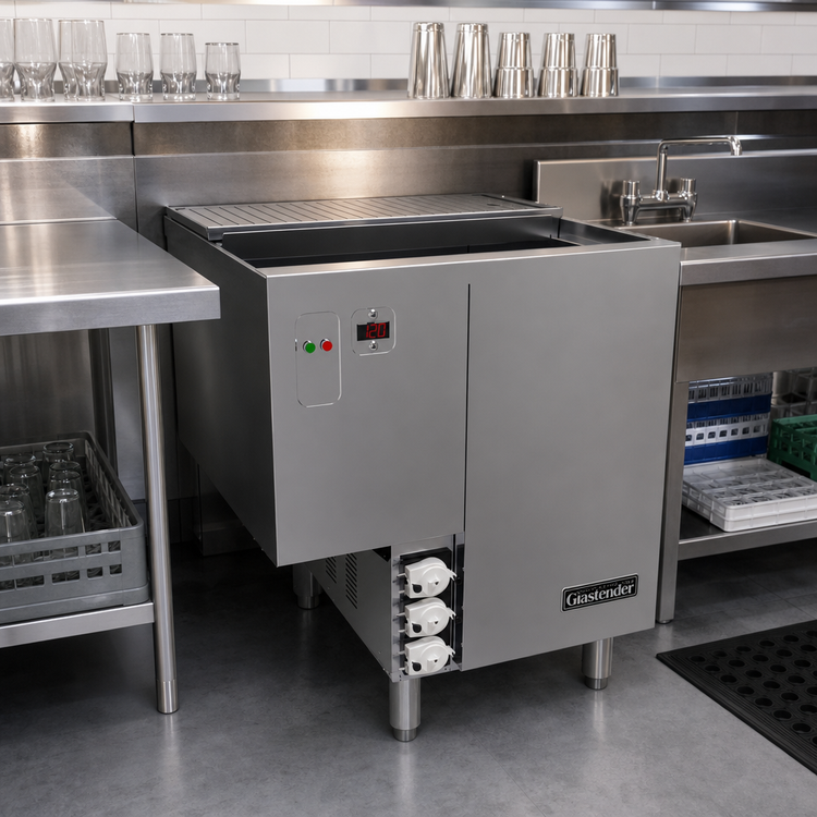 Product image #2 for Glastender GW24 Rotary Low-Temperature Chemical Sanitizing Underbar Glasswasher