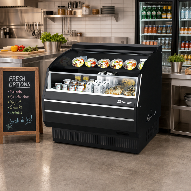 Product image #3 for Turbo Air Low-Profile Horizontal Open Display Merchandiser, 7.4 Cu. Ft., Self-Contained R-290