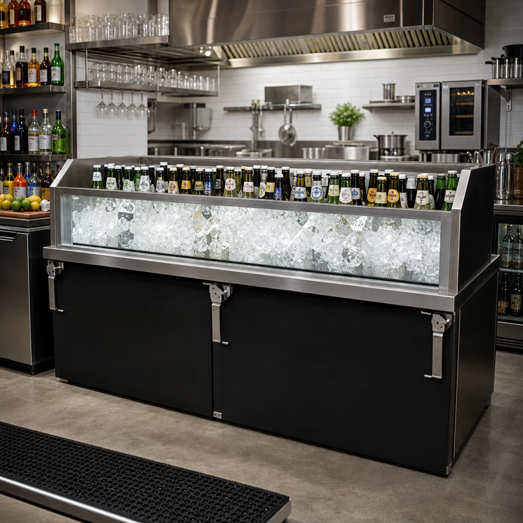 Product image #2 for 84-Inch Back Bar Glass Ice Display Unit for Bottled Beverages
