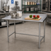 Thumbnail image #2 for Advance Tabco 60 Inch x 24 Inch 304 Stainless Steel Work Table with 1-1/2 Inch Rear Splash and Galvanized Open Base