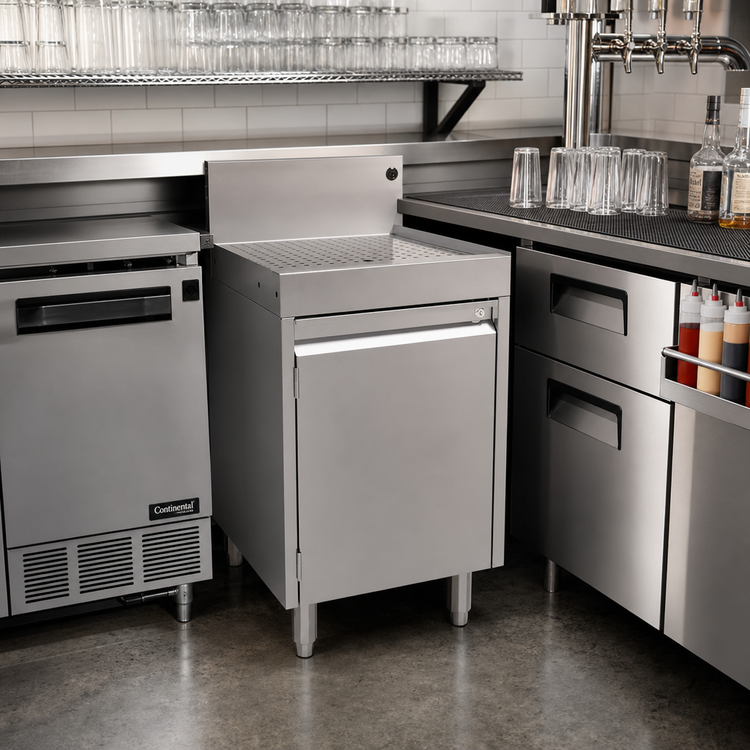 Product image #2 for Glastender Underbar Drainboard Cabinet Base with Hinged Door, 18 Inch W x 19 Inch D
