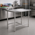 Thumbnail image #2 for 30 Inch x 18 Inch 18 Gauge Stainless Steel Open Base Work Table with H-Base