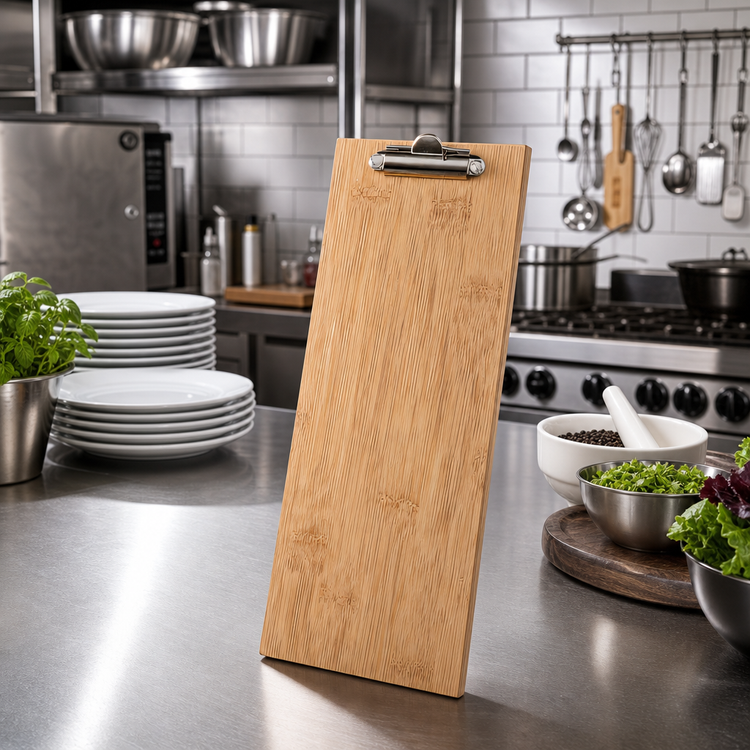 Product image #2 for Bamboo Clipboard Menu Card Holder