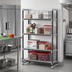 Thumbnail image #2 for Cambro Camshelving Elements XTRA 4-Shelf Solid Stationary Starter Shelving Unit, 24 x 30 x 72 Inches, Speckled Gray