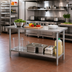 Thumbnail image #2 for Mixrite 60-Inch x 30-Inch Stainless Steel Work Table with Adjustable Undershelf and Bullet Feet