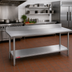 Thumbnail image #2 for Duke 120-Inch x 24-Inch Stainless Steel Work Table with 5-Inch Riser and Undershelf