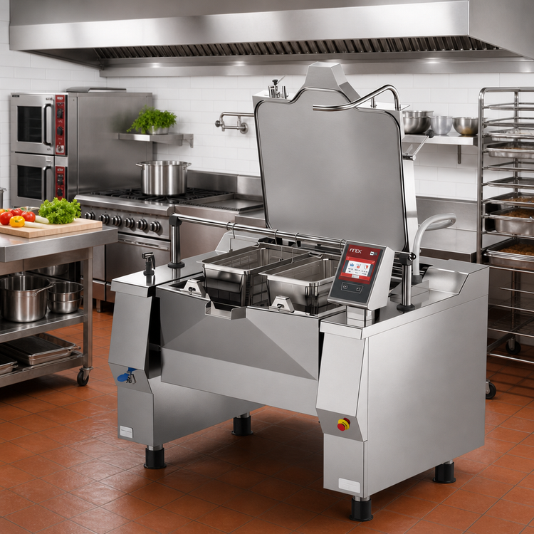 Product image #2 for Betterpan UDBRG038ACV1 Tilting Skillet Pressure Braising Pan, Gas, 38 Gallon