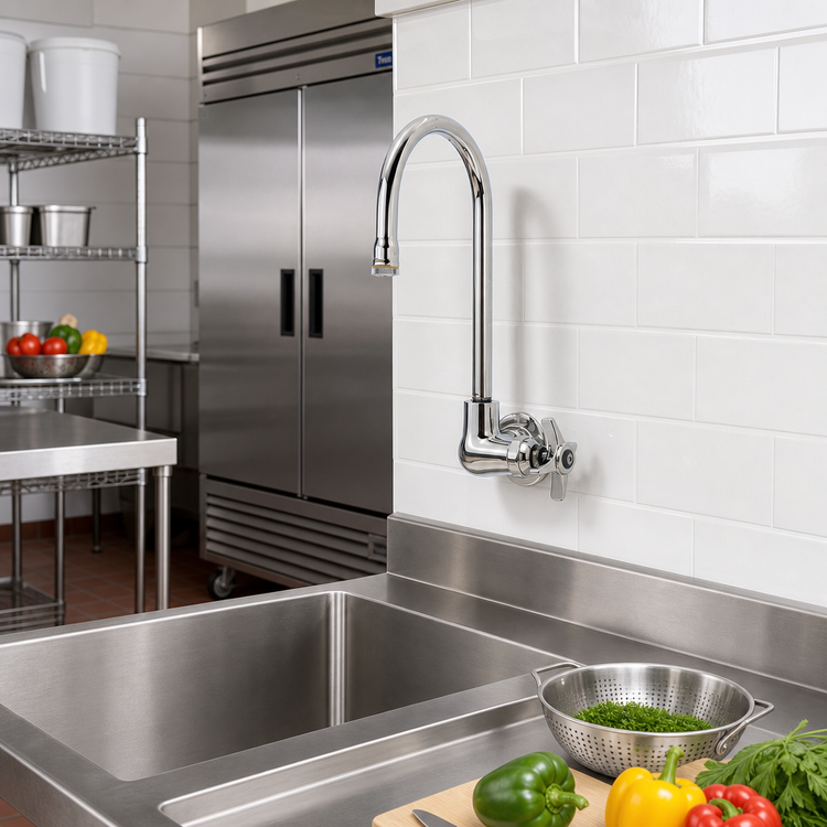 Product image #2 for Wall-Mounted Single-Temperature Pantry Faucet with Gooseneck Spout
