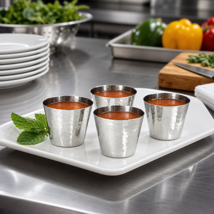 Product image #2 for American Metalcraft Hammered Stainless Steel Sauce Cup, 2.5 oz