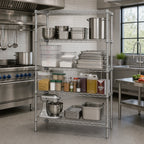 Thumbnail image #2 for Quantum WR74-2172S Wire Shelving Starter Unit, 72"W x 21"D x 74"H, 4-Shelf, 304 Stainless Steel
