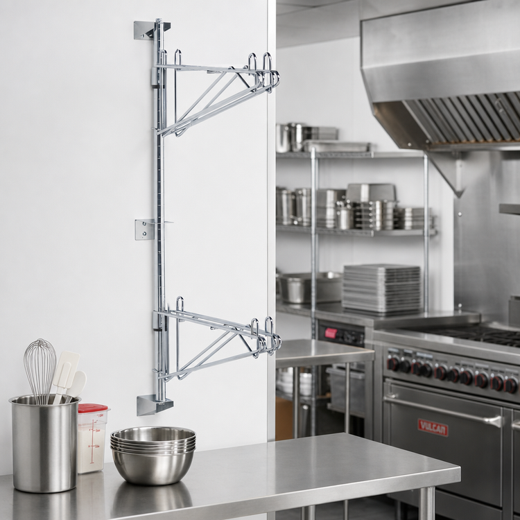 Product image #2 for Metro Super Erecta 21-Inch 2-Tier Chrome Plated Post-Type Mid Unit Wall Mount Shelf Support