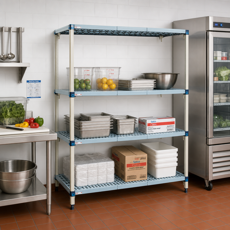 Product image #2 for MetroMax Q 60-Inch Wide x 18-Inch Deep x 63-Inch High 4-Shelf Add-On Polymer/Wire Shelving Unit