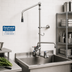 Thumbnail image #2 for EasyInstall Wall-Mount Pre-Rinse Unit with Add-On Faucet and 14-Inch Swing Nozzle