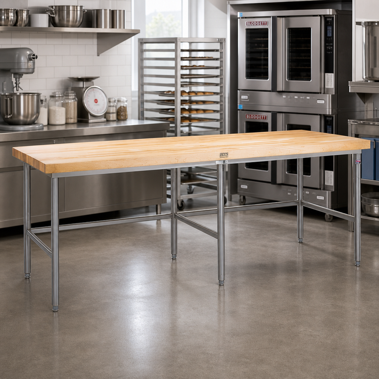Product image #2 for John Boos Stainless Steel Baker's Table Frame for 72"W x 36"D Top