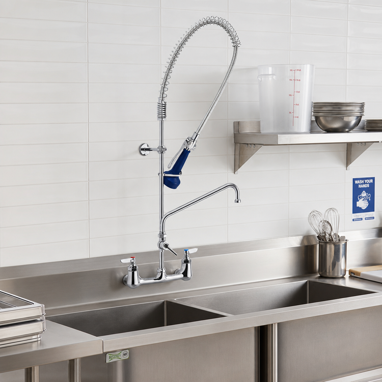 Product image #2 for T&S Brass EasyInstall Wall-Mount Pre-Rinse Unit with 10-Inch Swing Nozzle Add-On Faucet