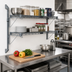 Thumbnail image #2 for Quantum Wall-Mount Cantilever Double Shelf Wire Shelving Unit, 60 x 14 Inches, Gray Epoxy