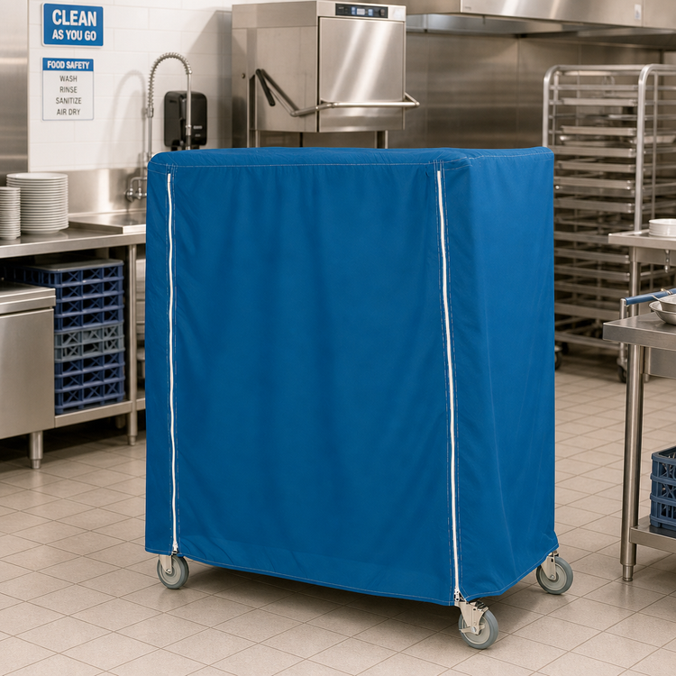 Product image #2 for Metro Waterproof Vinyl-Nylon Coated Cart Cover for 72 x 24 x 62 Inch Banquet Carts