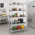 Thumbnail image #2 for Fermostock 5-Tier Gray Perforated Stationary Starter Shelving Unit, 83 in H x 38 in W x 22 in D