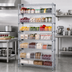 Thumbnail image #2 for Quantum 36-Inch x 18-Inch x 74-Inch Chrome-Plated Bin Wire Shelving System with 9 Shelves and 24 Clear Bins