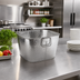 Thumbnail image #2 for American Metalcraft 22.5 Qt Square Stainless Steel Hammered Cooling Tub