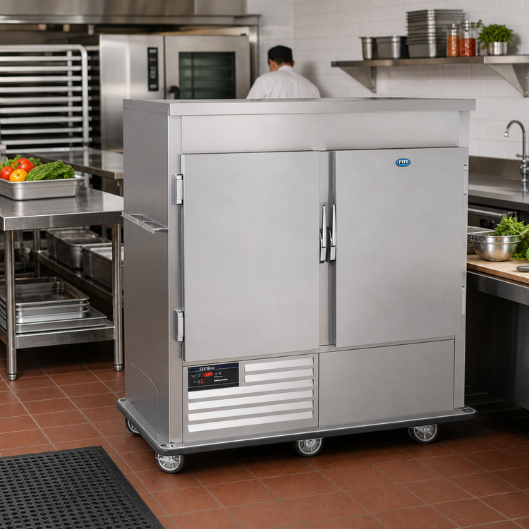 Product image #2 for FWE URS-14 2-Section Mobile Refrigerated Cabinet, 14 Full-Size Sheet Pan Capacity