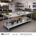 Thumbnail image #2 for Advance Tabco 108 Inch x 36 Inch Stainless Steel Work Table with Rear Up-Turn and Galvanized Undershelf