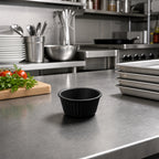 Thumbnail image #2 for American Metalcraft MRF350BL 3 oz Black Fluted Melamine Ramekin Case of 72