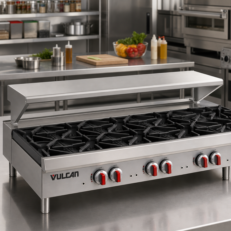 Product image #2 for Vulcan 48-Inch Stainless Steel Plate Rail for Heavy Duty Countertop Gas Hotplates